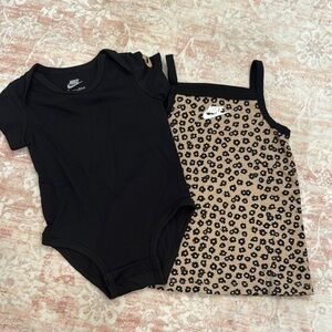 Nike Black and Tan Bodysuit Set